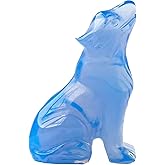 ALHBEJT 2 inch Crystal Wolf Statue Wolf Figurine Animal Sculpture Healing Stone for Meditation Home Decor Gifts (Blue)