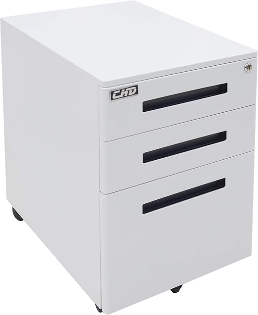 Amazon Com Chd 3 Drawer Mobile File Cabinet Lock Rolling Storage