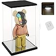 NONEMEY Clear Acrylic Display Case with Remote Control Light for 400% Bearbrick, Dustproof Model Showcase Organizer Box, Display Case for Collectibles Bearbrick (6×4.7×12.6inch,15×12×32cm)