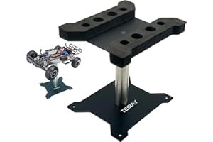 RC Car Work Stand Mat Repair Workstation Aluminum TEIRAY 360 Degree Rotation Height 145mm Body Mounts for 1/8 1/10 1/12 1/16 1/18 Scale Cars Trucks Buggies (Black)