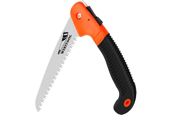 Folding Hand Saw, Pruning Saw for Trimming Gardening Camping Hiking Orange | Held Design Portable Survival Foldable Jab Saw w