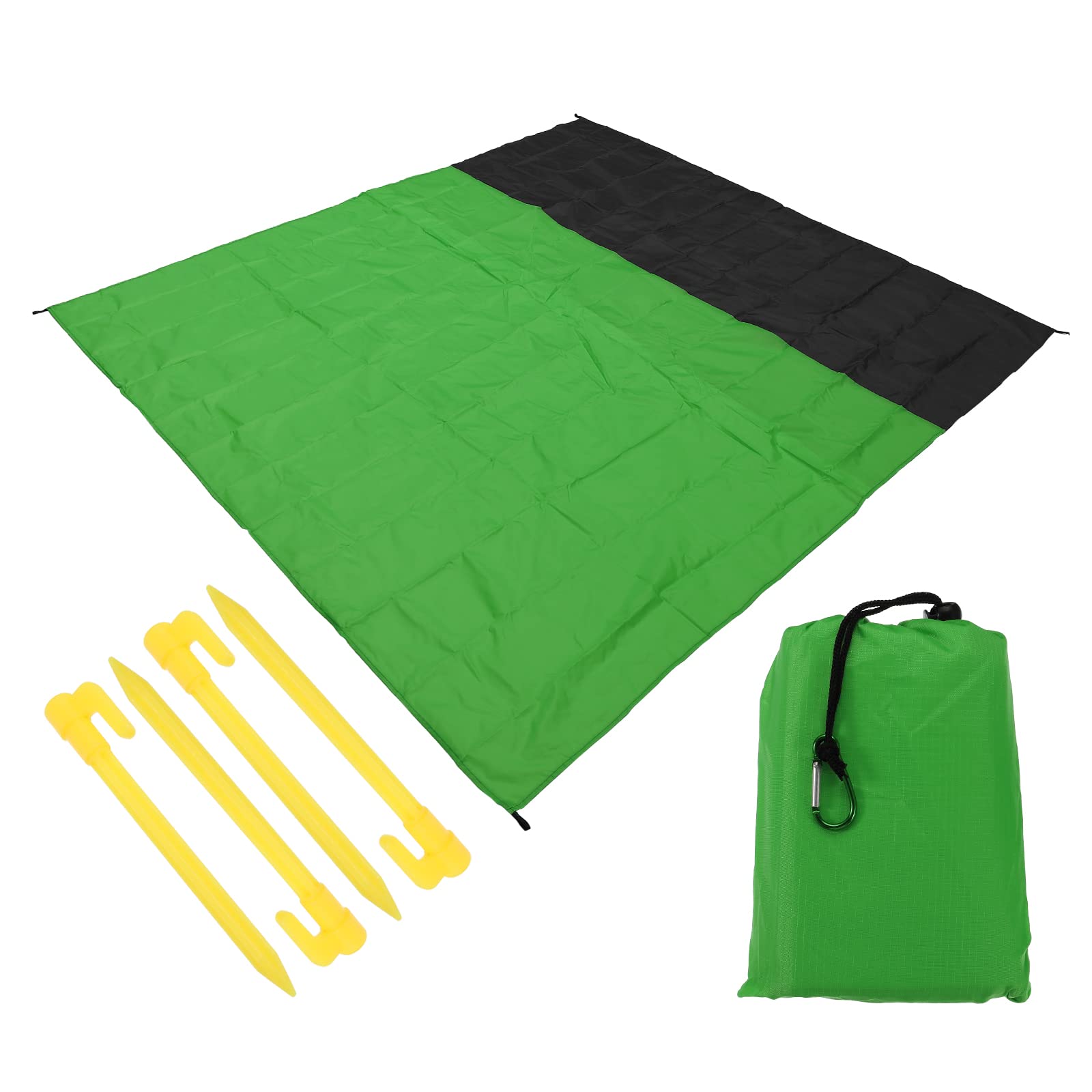 PATIKIL 83" x 79" Beach Blanket, Waterproof Picnic Mat with Carry Bag for Travel, Hiking, Camping, Outdoor Activities, Green + Gray