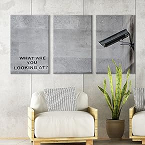 3 Panel Canvas Wall Art - Triptych Street Graffiti Series - Big Brother - Giclee Print Gallery Wrap Modern Home Art Ready to Hang - 16"x24" x 3 Panels