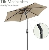 Christow Tilting Garden Parasol Umbrella UV Protective Polyester Canopy with view 4