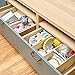 EZOWare Set of 6 Nursery Drawer Storage Folding Closet Dresser Office Organizer Basket Divider Bins for Bras, Socks, Underwear, Tie, Scarves, Gloves, Diaper, Toys, Brush, Accessories and More - Beige