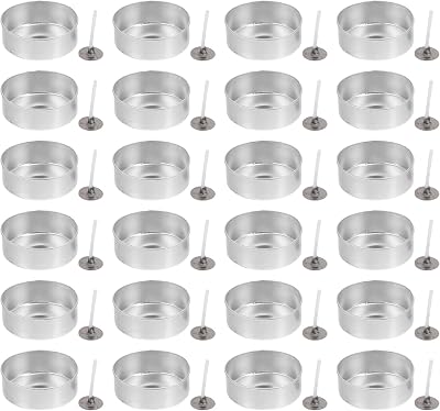 WINOMO Aluminium Tea Light Case 100 Sets DIY Wax Candle Molds