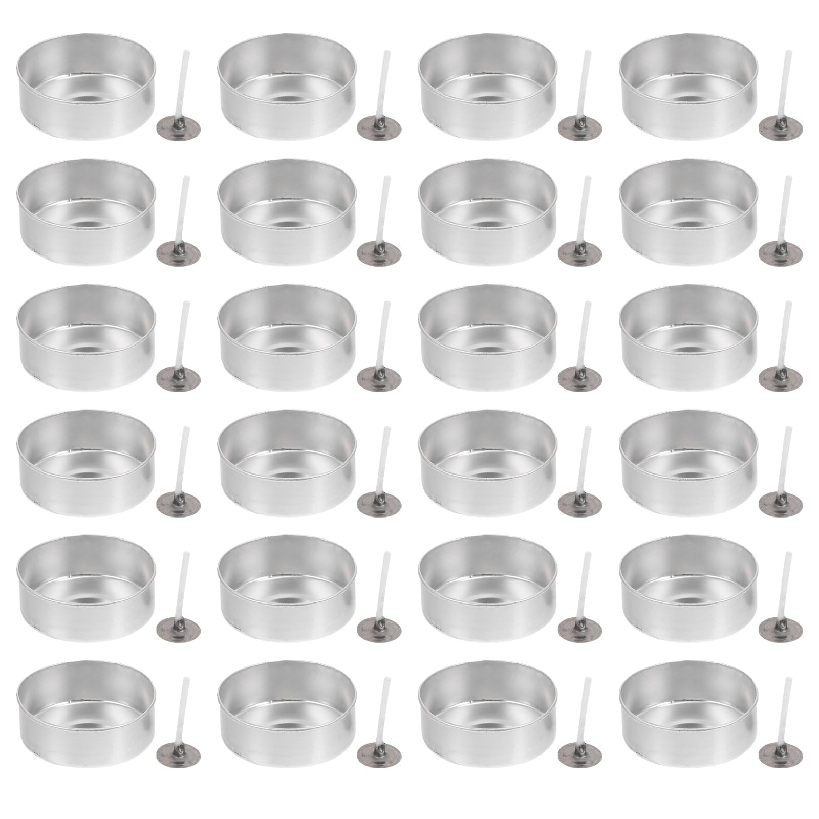 Bakery Treat Boxes 100 Sets Aluminium Tea Light Case Round Tin Tea Light CupsCandle Wax Containers Candle Mold Model for DIY Wax Candles Tealight Accessories Candy Tins Jars