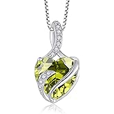 FJ Infinity Birthstone Necklace 925 Sterling Silver Love Heart Pendant Jewelry Gifts for Women