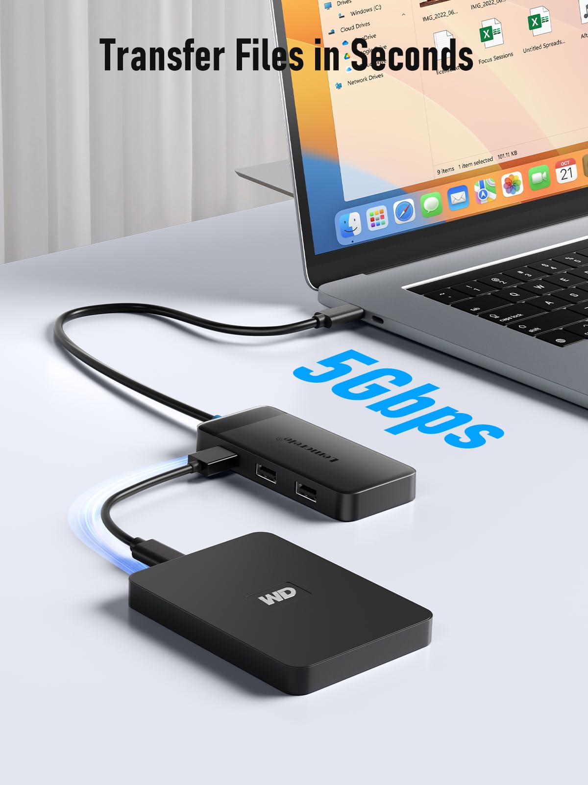 Docking Station USB C Hub Dual HDMI, 2026 Upgrade Lemorele USB C Dock 2*HDMI Adapter 4K, 3 USB 3.0/2.0, PD 100W für Windows, MacBook, Dell, HP, Surface 5