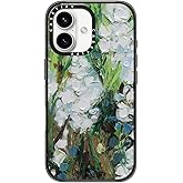 CASETiFY Impact Case for iPhone 16 [Slim / 8.2 ft. 4X Military Grade Drop Protection/Wireless Charging Compatible] - Wild Squill Flowers - Clear Black