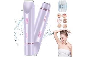 FINNDEEN Glow Aura Womens Shaver,2025 New 2 in 1 Wet and Dry Body Electric Shaver,Ipx7 Waterproof Double Head Bikini Women's Razor (Purple)