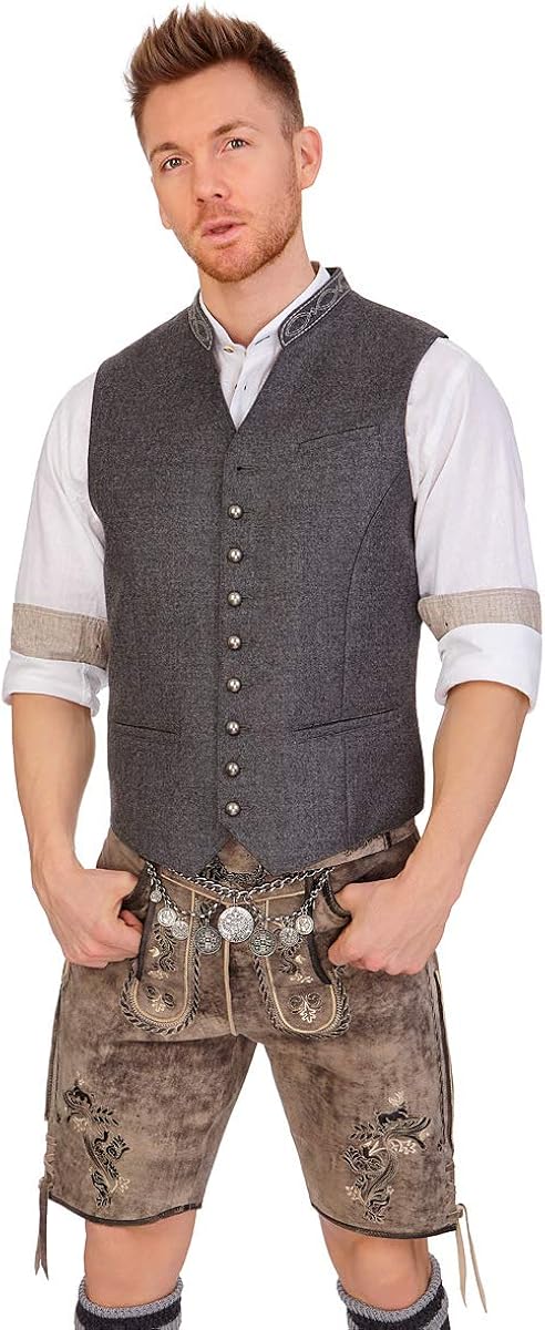 Nevio Spieth Wensky Trachten Trachtenweste Dunkelgrau