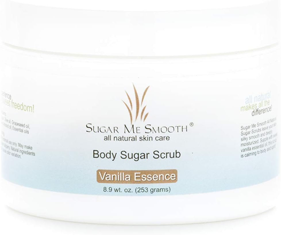 Sugar Me Smooth Body Sugar Scrub (Vanilla Essence) Ultra Hydrating and Exfoliating Scrub for Nourishing Essential Body Care Body Scrub womens scrubs body exfoliator