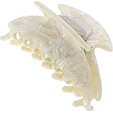 Camila Paris CP3266 French Hair Clip for Women, Small 2.75 inch Handmade, White, Girls Hair Claw Clips Jaw Fashion Durable Styling Hair Accessories for Women, Strong Hold No Slip Grip. Made in France