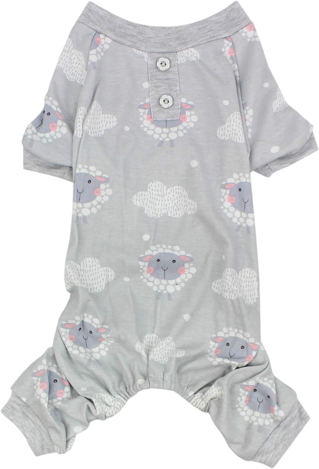 Parisian Pet Dog Pajamas - Cute Cat/Dog Onesie Size S - Gray Sheep - Ideal Everyday Outfit for Male/Female Dogs and Cats