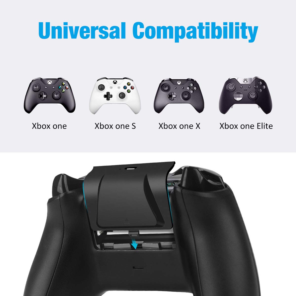 Xbox One Battery Pack, Y Team 2x1200mAH Xbox One Rechargeable Batteries with 4FT 2 in 1 Micro USB Cable, Perfect Xbox Play and Charge Kit for Xbox One/One S/One X/Elite Wireless Controller