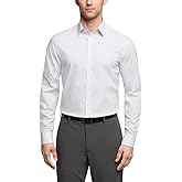 Calvin Klein Mens Dress Shirt Regular Fit Non Iron Stretch Stripe