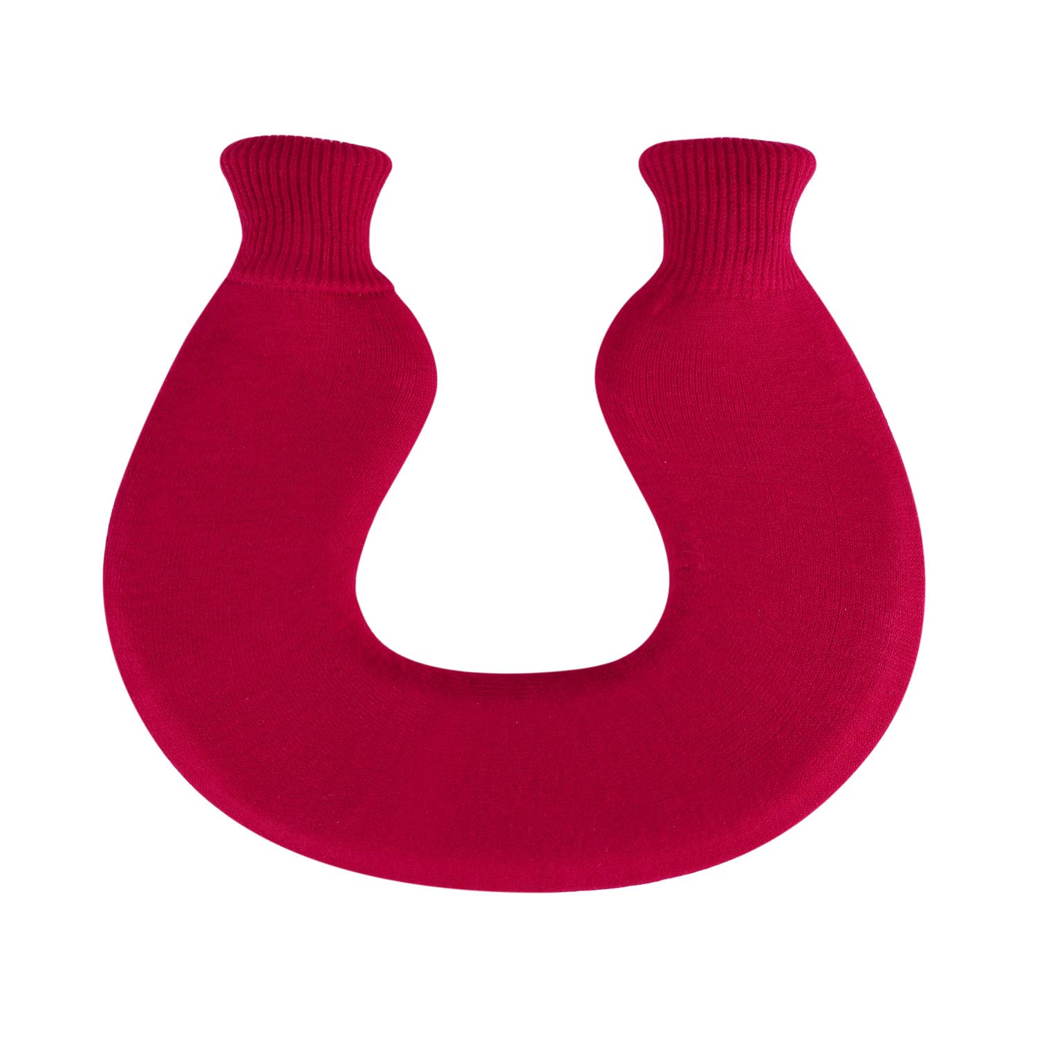 U Shaped Hot Water Bottle, Professional Hot Water Bag for Neck and Shoulders Rubber Hot Water-Filled Bottle with Removable Soft Knitted Plush Cover Good Sealing Pain Relief (14x12inch)