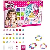 HANDGUP 222 PCS Soft TPR Jewelry Making Kit for Kids – DIY Beads Set with 20+ Shapes, Arts and Crafts Toys for Kids, Create Necklaces, Bracelets, Keychains Ages 3+