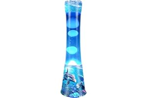 HURODEN Jellfish Lamp for Kids, 16-Inch Liquid Motion Lamp Bedroom Night Light with White Wax in Blue Liquid Cool Home Office Decoration Lighting Birthday Christmas Gifts for Kids Teens Adults