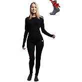 Merino.tech Merino Wool Base Layer Women Set - Heavyweight, Lite, Midweight Merino Thermal Underwear for Women Top, Bottom