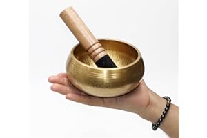 SANSKAR NEPAL Tibetan Singing Bowl Set-For Meditation, Yoga, Sound Therapy, Spiritual Healing, Prayer, Mind and Body Relaxation (4.5")
