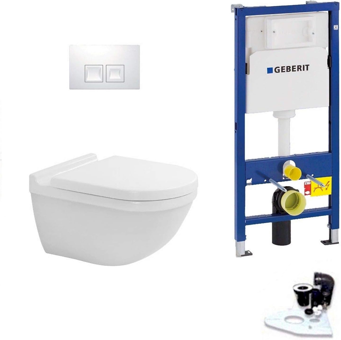 Geberit Duofix Vorwandelement Drückerplatte Delta 50 mit Duravit Starck
