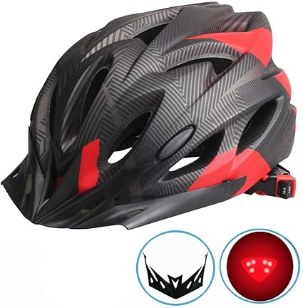 Amazon 自転車用ヘルメット 警告灯付きの明るい山道の自転車用ヘルメット サイクリング用ヘルメット ユニセックス C4 Qqt 家電 カメラ