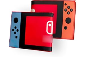 BAGOSEF Retro Gamepad-Inspired Boys Wallet - Silicone Surface Material with Classic Game Gamepad Design, Multiple Card Slots and Coin Pocket - Video Game Kids Wallet in Red and Blue