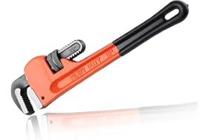 LEONTOOL Heavy Duty Adjustable Straight Pipe Wrenches 12-Inch Adjustable Plumbing Wrench Plumbers Wrench Tools with Soft Grip