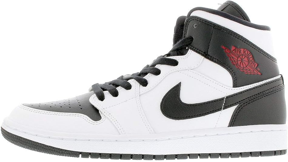 air jordan 1 mid black white gym red
