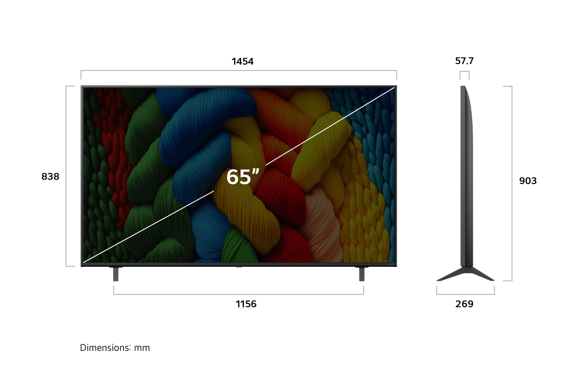 LG 65NANO80A6B TV 65 Zoll (165 cm) 4K NanoCell AI TV (α7 Gen8 4K AI Prozessor, webOS 25, 60Hz) [Modelljahr 2025] 5