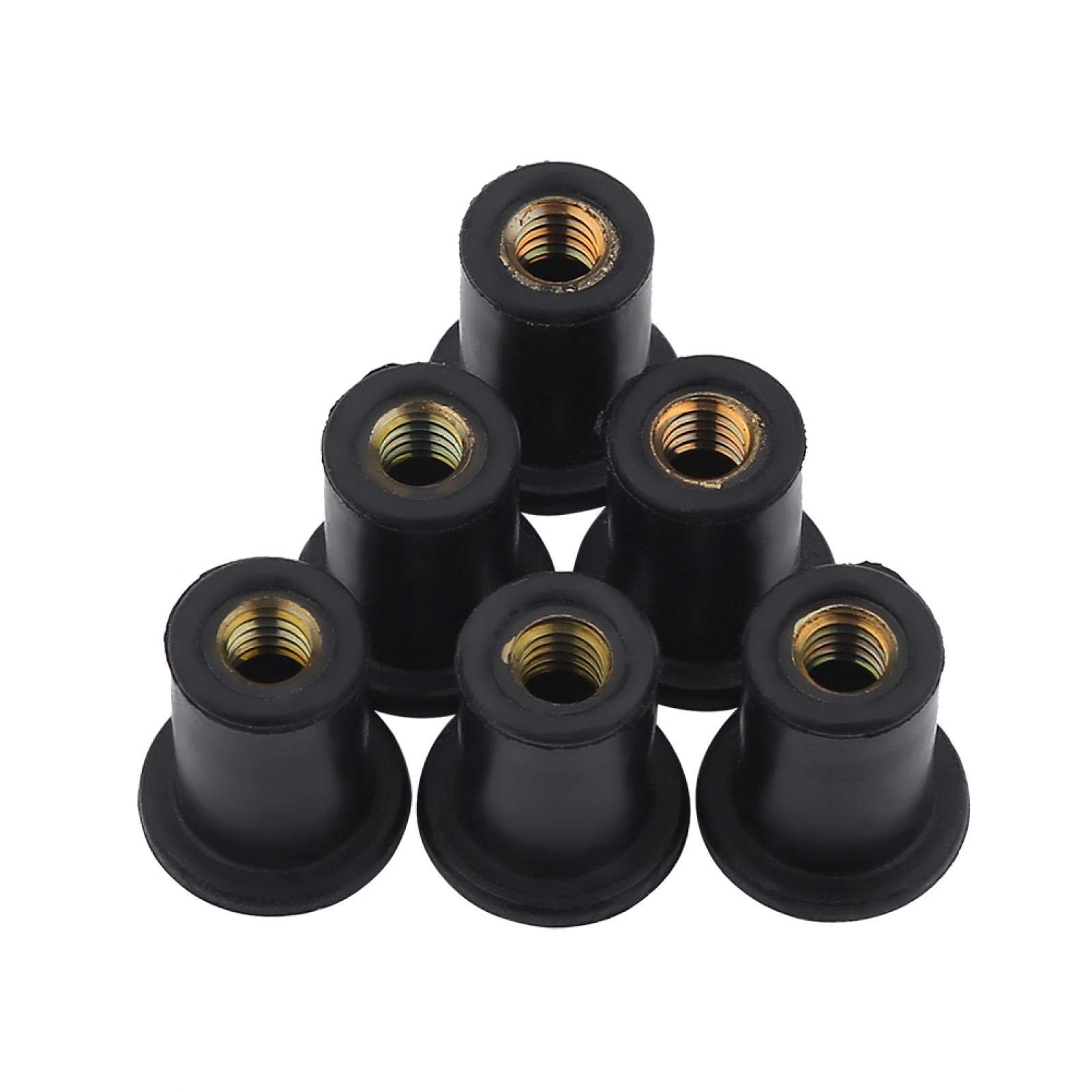 Astibym 6pc M4 Well Nuts,Rubber Well Nuts Windshield Bolts Screws Nuts Washers Mounting Kits for Motorcycles Kayak Canoe Boats,boating