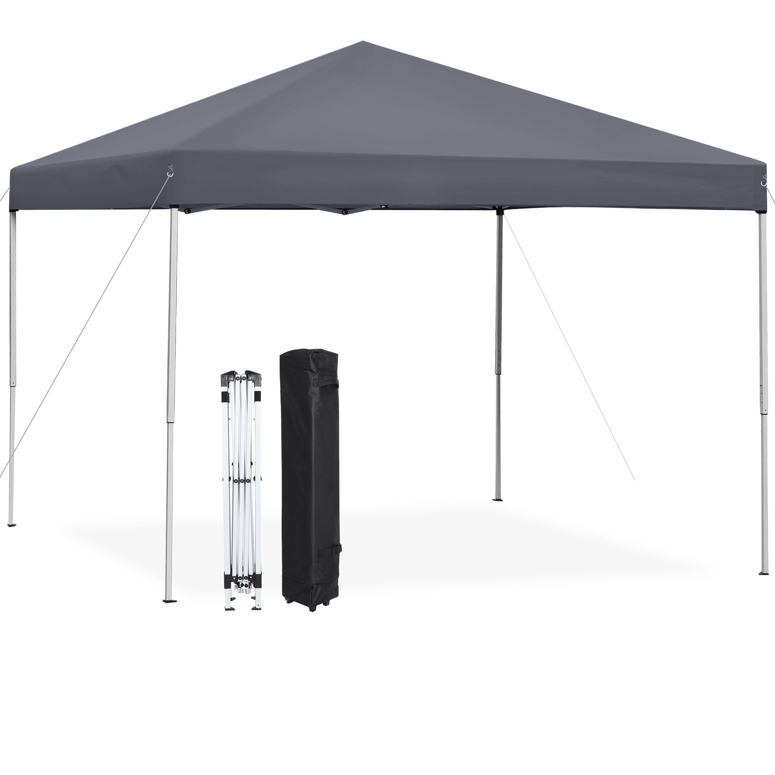 Photo 1 of ***IMAGE FOR REFERENCE***ZENY 10x10 Pop Up Canopy Tent Easy Set-up Outdoor Patio Canopy Adjustable Straight Leg Heights Instant Shelter with Wheeled Bag, Ropes (10x10ft-Grey)