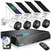 【2-Way Audio】Outdoor Solar Powered Wireless Security Camera System | Wireless Rechargeable Security Cameras System, Home Video Surveillance Camera System