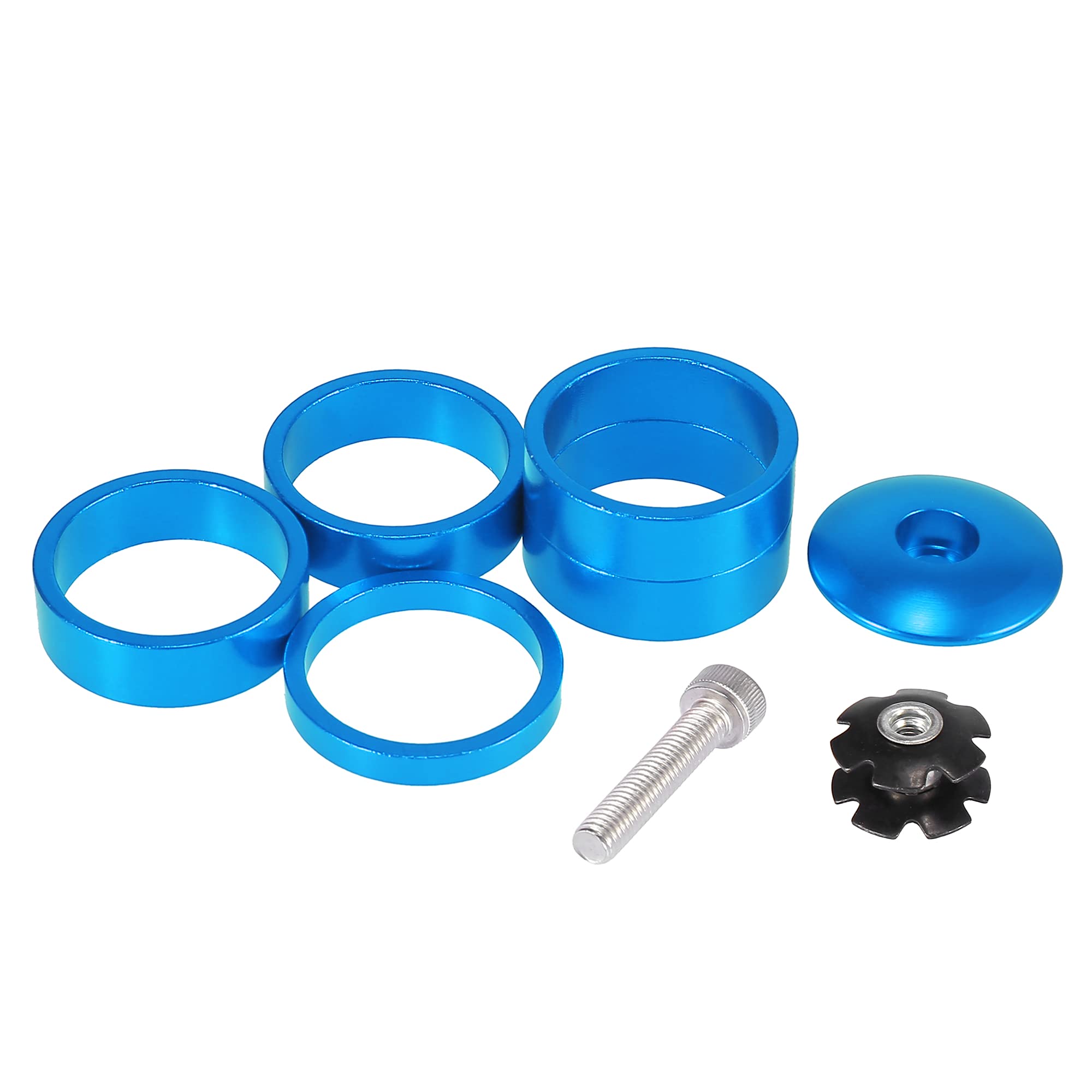 X AUTOHAUX Bicycle Carbon Fiber Headset Spacer 28.6mm Fit for 11/8 in Blue 1set