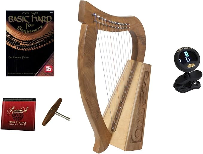 Roosebeck 12String Baby Harp + Learn to Play Book + Harp