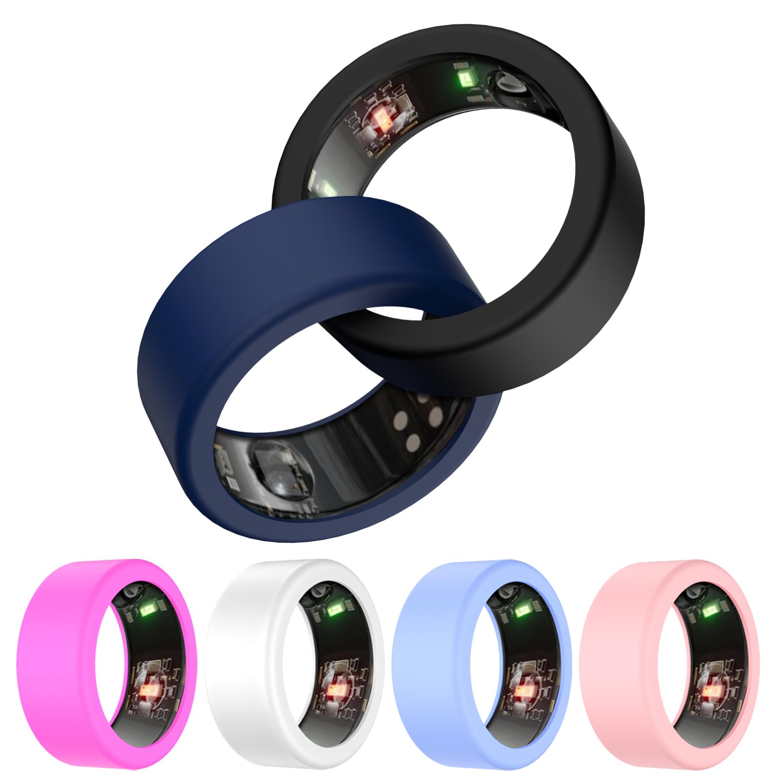 Photo 1 of [6 Pcs]Protective Ring Cover for ULTRAHUMAN Ring AIR,Elastic Silicone Ring Case for ULTRAHUMAN Smart Ring Working Out,Smart Ring Case Cover Compatible ULTRAHUMAN Ring Size 6 7 8 9 10 11 12 13 14