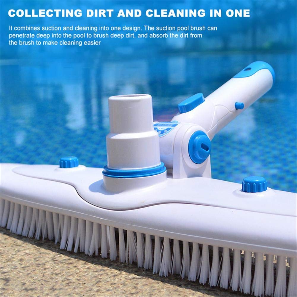 Steps Effortlessly Tiles Floors Pool Brush with Vacuum Head