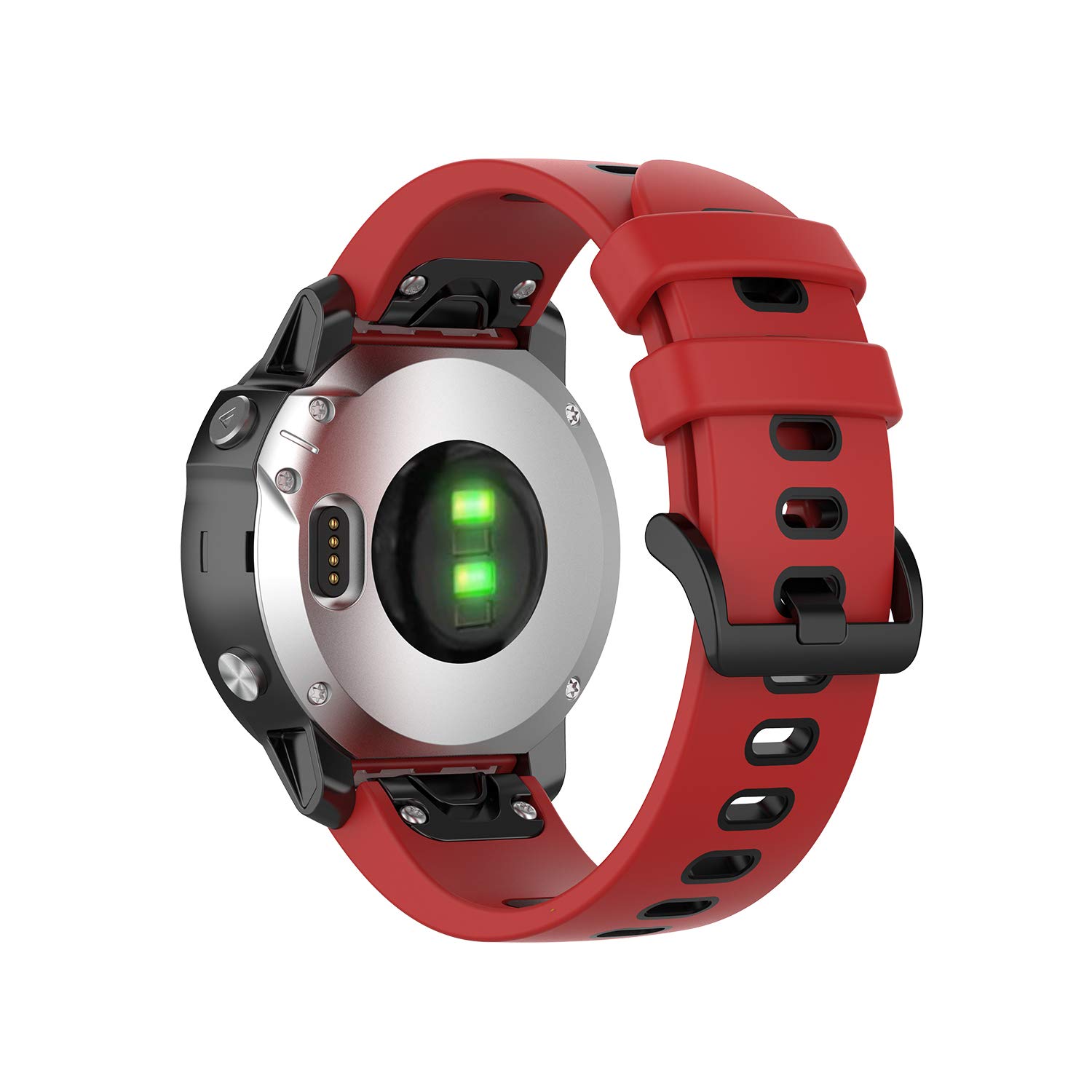 Tiggo 20mm Smart Watch Strap for Garmin Fenix 7S, Silicone Band WristStrap,Replacement Bracelet Wristband Wrist Strap for Garmin Fenix 6S /Garmin Fenix 6S pro/Fenix 5S/Fenix 5S plus (red black)