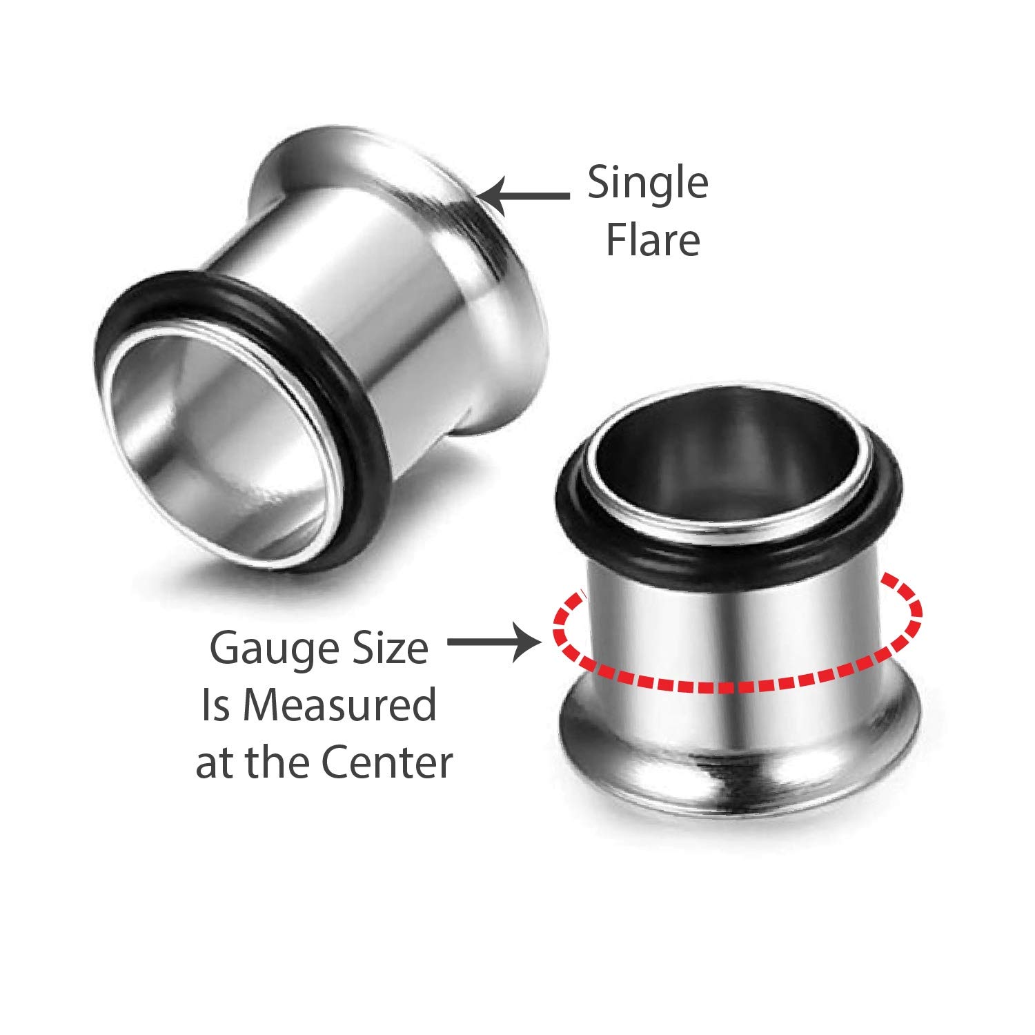 BodyJ4You 24PC Ear Stretching Kit - 00G-20mm Big Gauges - Surgical Steel Single Flare Tunnels Plugs Solid Acrylic Tapers - Stretchers Weights Expanders Eyelets