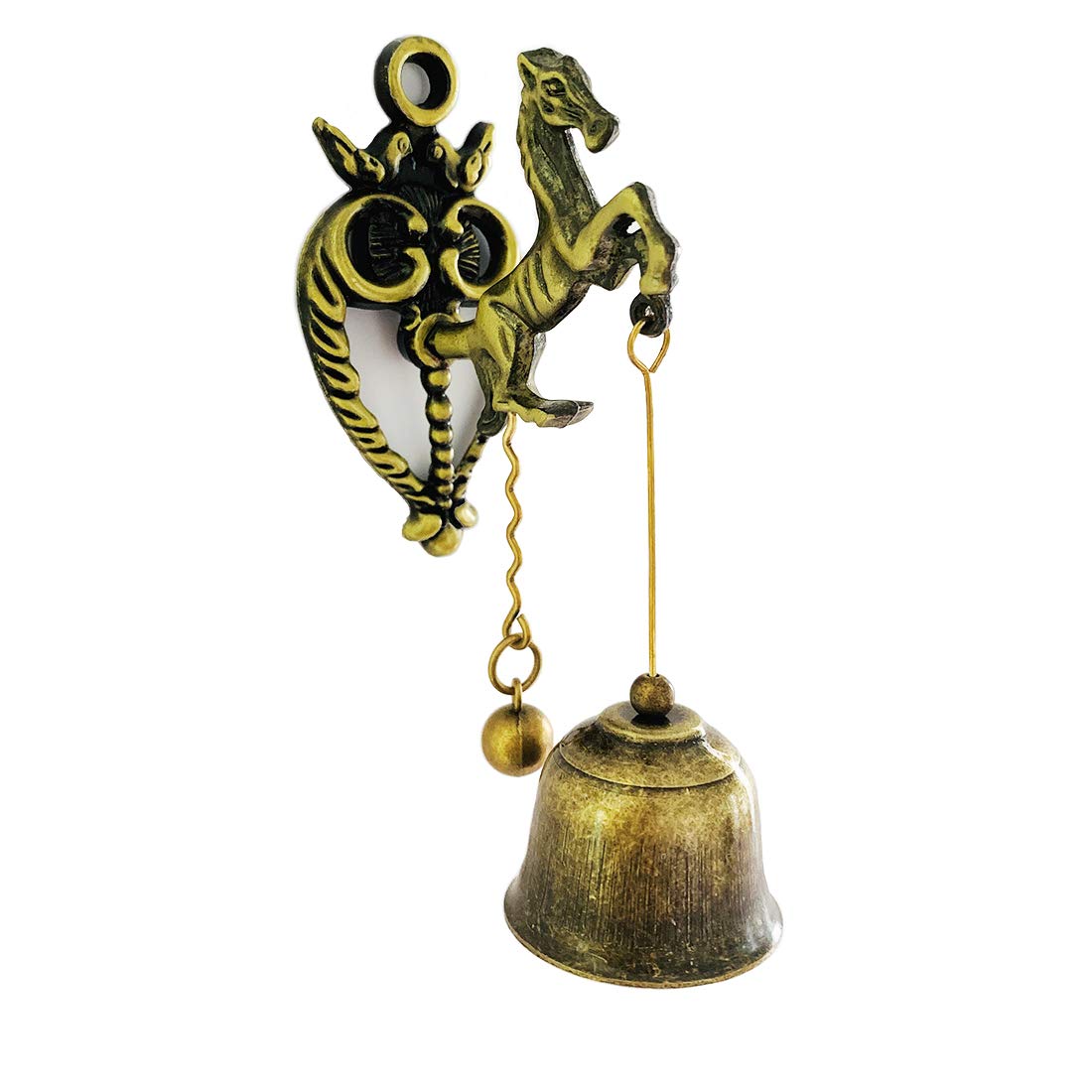 Gladworts Vintage Door Decoration Bell, Small Bells Horse Wind Chimes Shop Doorbell Decor Magnetic Hanging Metal Wall Ornaments