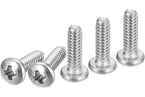 DTGN #4-40x3/8 Pan Head Machine Screws, 100Pcs 304 Stainless Steel, Phillips Drive, UNC Full Thread, Bright Finish, Screws Bolts Kit
