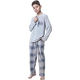 Big Boys Classic Plaid Pajama Set Cotton Sleepwear Teens 10-20Years