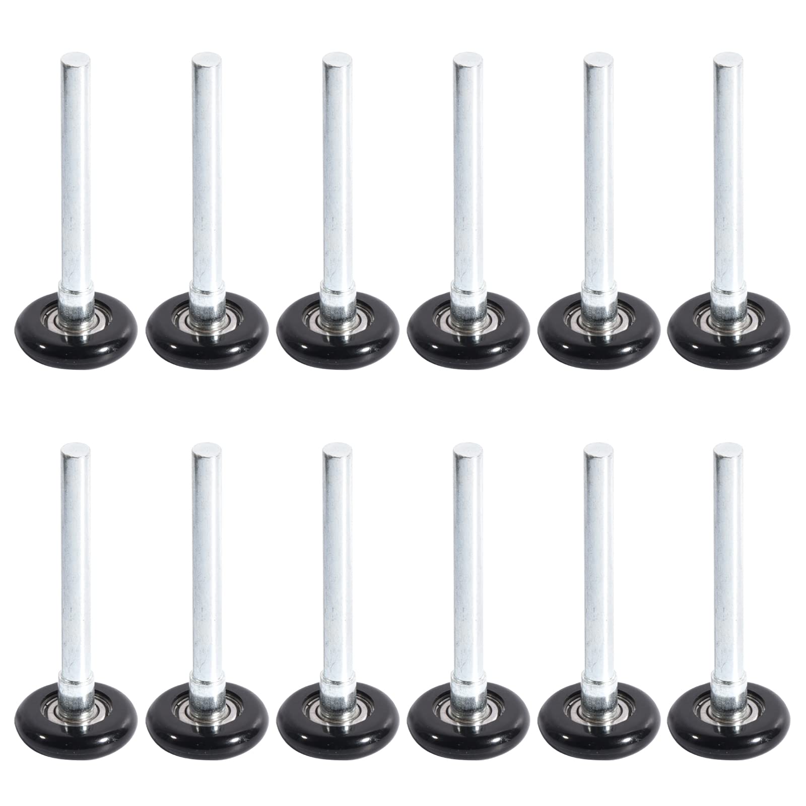 Eagles 2" Garage Door Roller with Sealed Bearing Nylon Garage Door Wheels, Rotate Quiet and Durable, Black 4" Stem 12 Pack