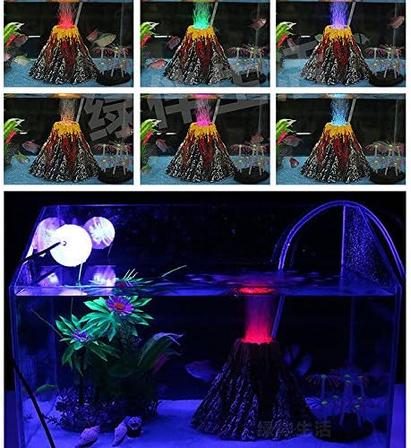 MangGaStore Volcano &amp; Air Bubble Stone Rockery Oxygen Pump Aquarium Fish Tank Ornament Decor 1xPc Set 88