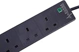 PRO ELEC PL12986 Surge Protected Extension Lead 6 Socket 8 Metre Black view 7