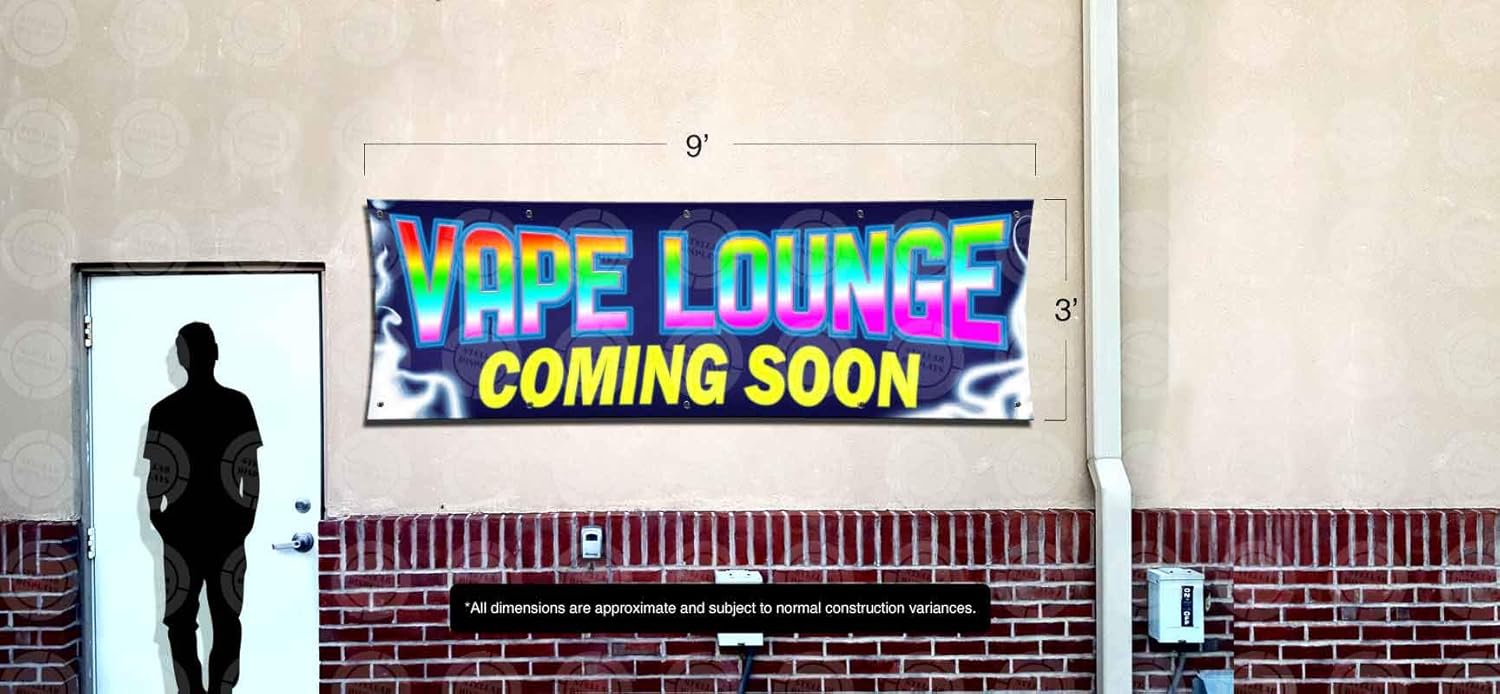 Amazon Com Vape Lounge Coming Soon Banner 1ft X 3ft Multi