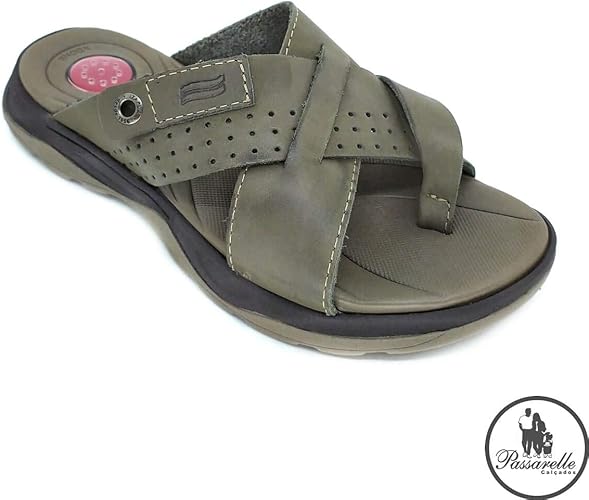 sandalia de couro masculina de dedo