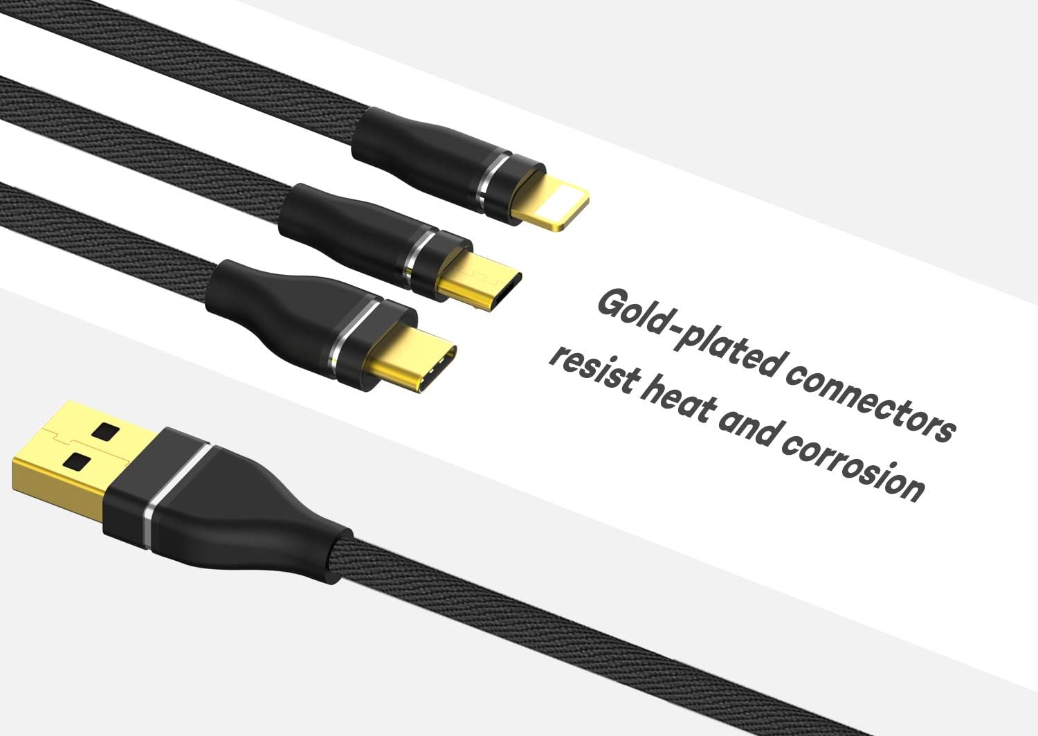2Pack 6ft Multi Charging Cable Bolatus Z-Series 3 in 1 Multiple Devices Phone Connector Universal USB Charger Cord Adapter Compatible with Cell Phone Note Tablets and More(Black, 6FT-2Pack)